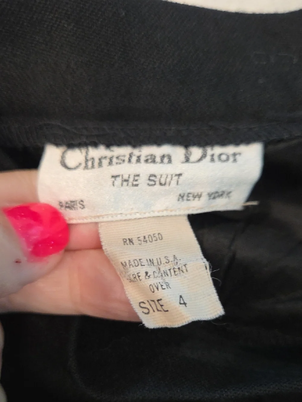 Vintage Striped Christian Dior Wool Black Tailored Blazer and Skirt Set Size 4!